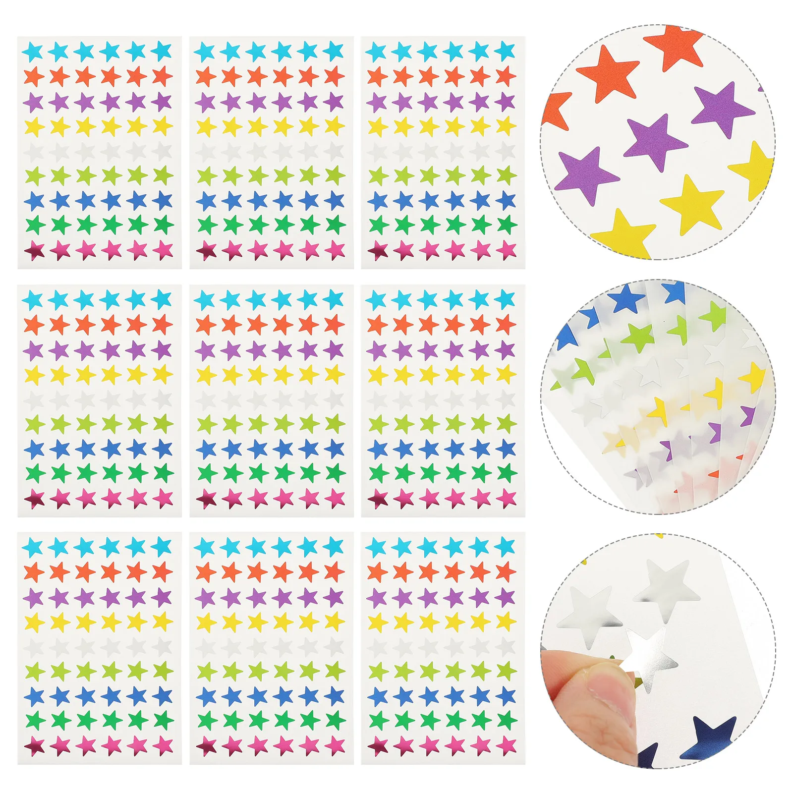 

Aluminum Foil Scrapbook Decorative Star Diy Colorful Self-Adhesive Notebook Mini Laptop Decor Journaling Supplies Gift