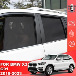 For BMW X3 G01 2017-2024 IX3 Magnetic Car Sunshade Shield Front Windshield Curtain Rear Side Baby Window Mesh Sun Shade Visor