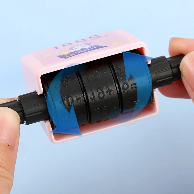 1000 Questions Teaching Stamps 3 Rows of Rollers Math Roller Stamp Operational Teaching Tools for Kids