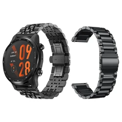 Correia de aço inoxidável de metal para TicWatch Pro 3 Ultra, GPS Smart Watch Band, E3 GTX Watchband, Pulseira Acessórios