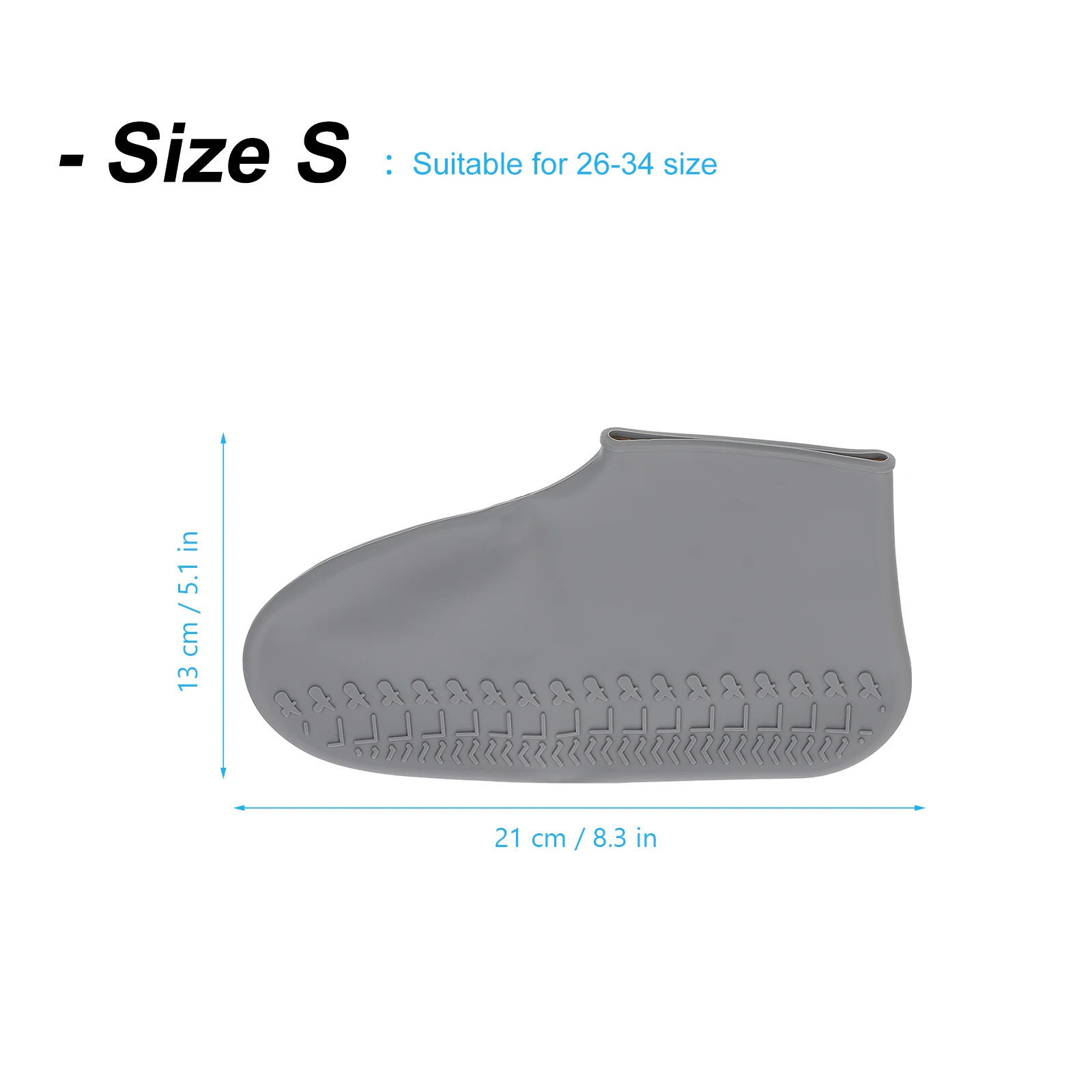 

1Pair Waterproof Rain Shoes Cover Durable Silicone Anti-Slip Shoe Protector Outdoor Walking Entertainment Wedding Cover Grey