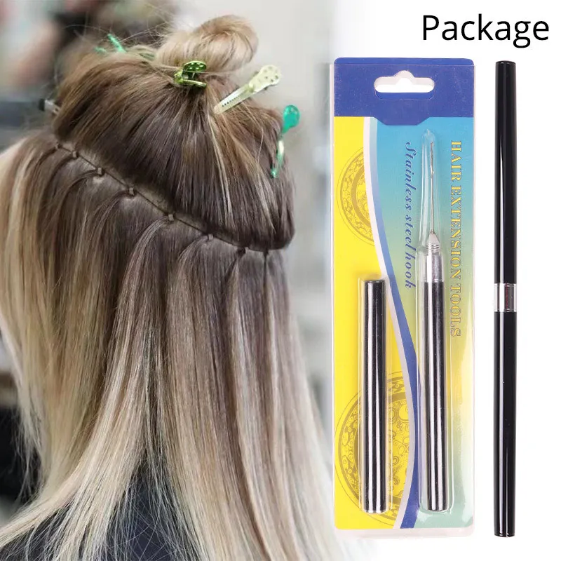 Kit de extensión de cabello Microlinks, herramienta Beader con gancho de ganchillo, aguja de Micro tracción, enhebrador de bucle, gancho de acero