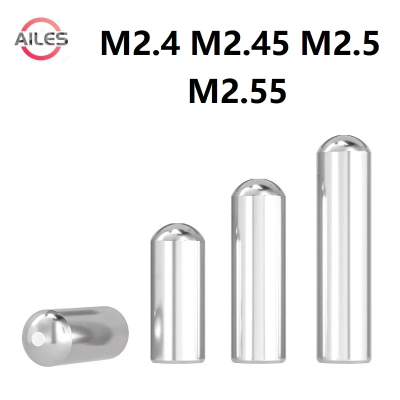 

M2.4 M2.45 M2.5 M2.55 Solid Cylindrical Pin Round Head Locating Dowel Stainless Steel Ball Head Needle Roller Thimble