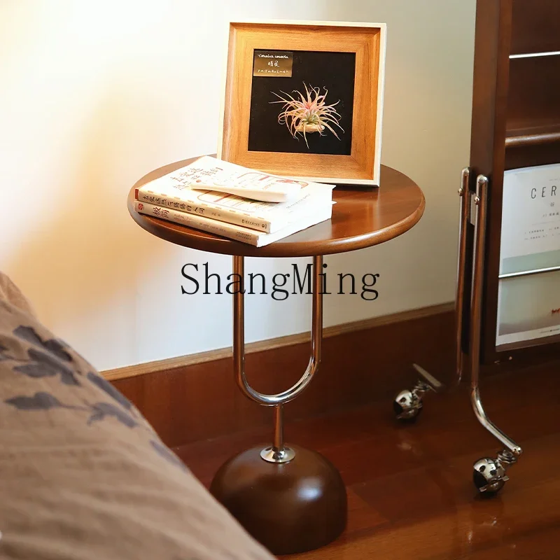 FG good-looking  creative bedside table removable antique solid wood sofa small side table narrow shelf