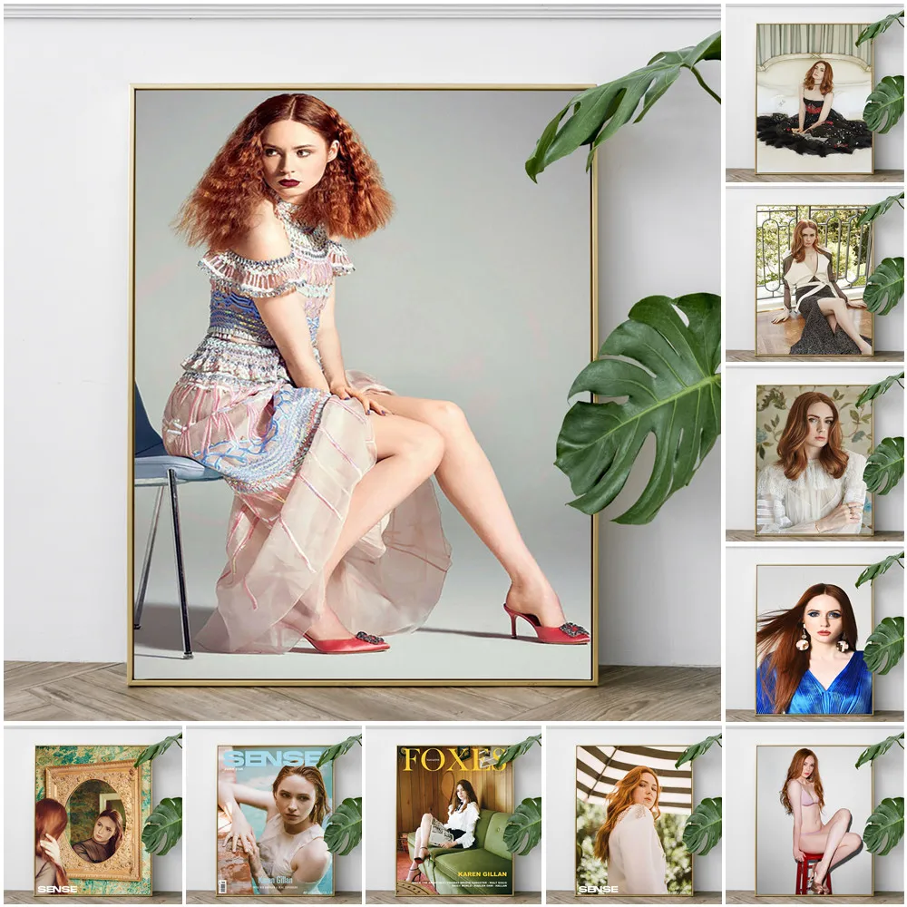 Karen Sheila Gillan actriz foto de moda cuadro de pared arte moderno impresión estrella cartel decoración del hogar pintura en lienzo