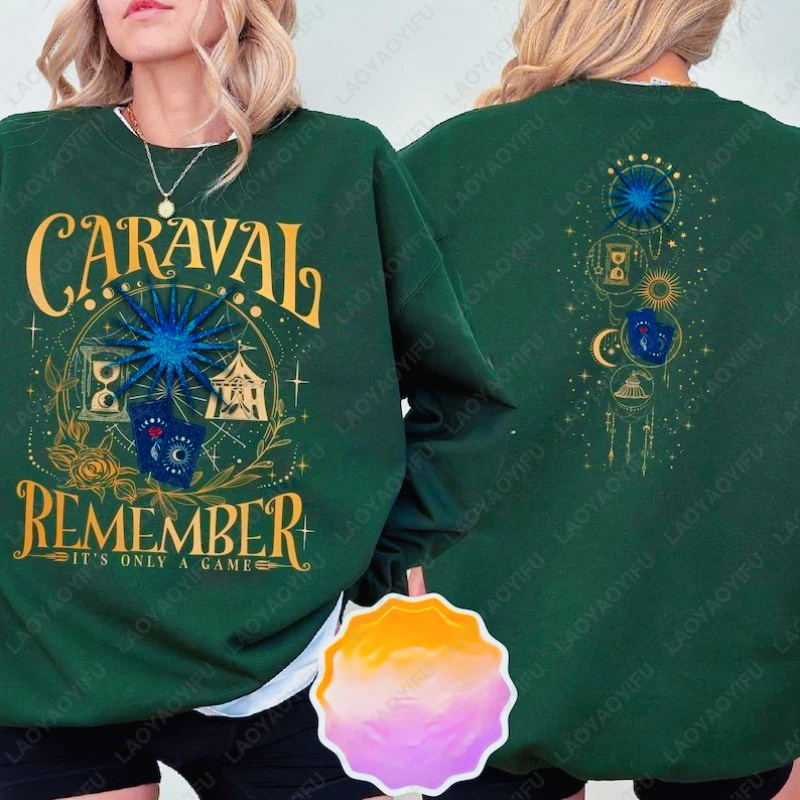 Caraval تذكر أنها فقط لعبة بلوفرات جرافيك أسطورية Booktok Crewneck هوديس ستيفاني جاربر رومانسية البلوز #2