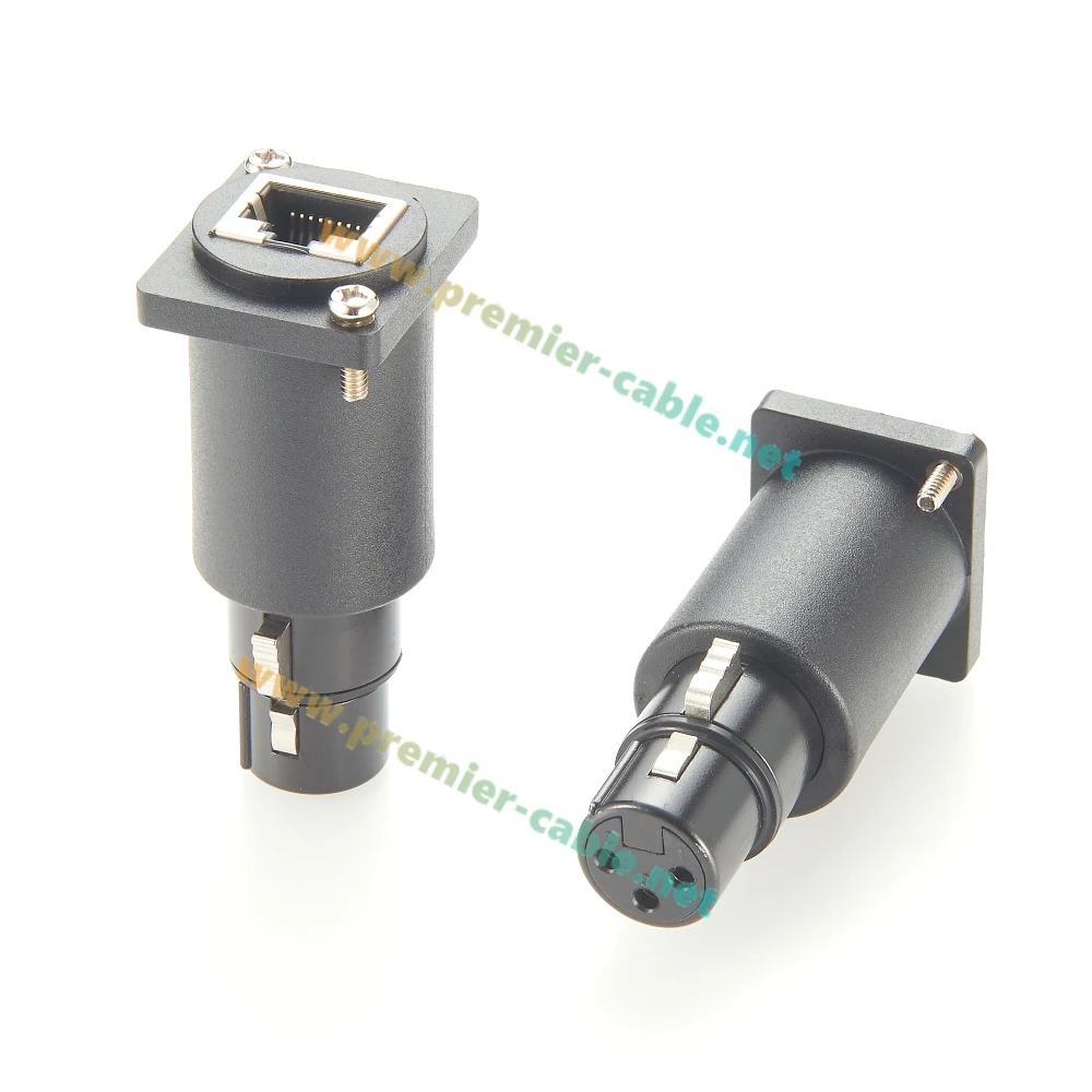 D نوع DMX512 XLR 3Pin أنثى إلى RJ45 8P8C شاحن أنثي 1Gbps Cat5e إيثرنت الحاجز Feedthru شفة لوحة جبل للمرحلة