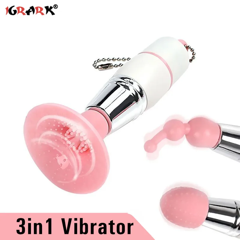 3In1 Mini Vibrator Clitoris Stimulator G Spot Masturbation Oral Licking Nipple Sucker Massager Adult Sex Toys Vibrator for Women