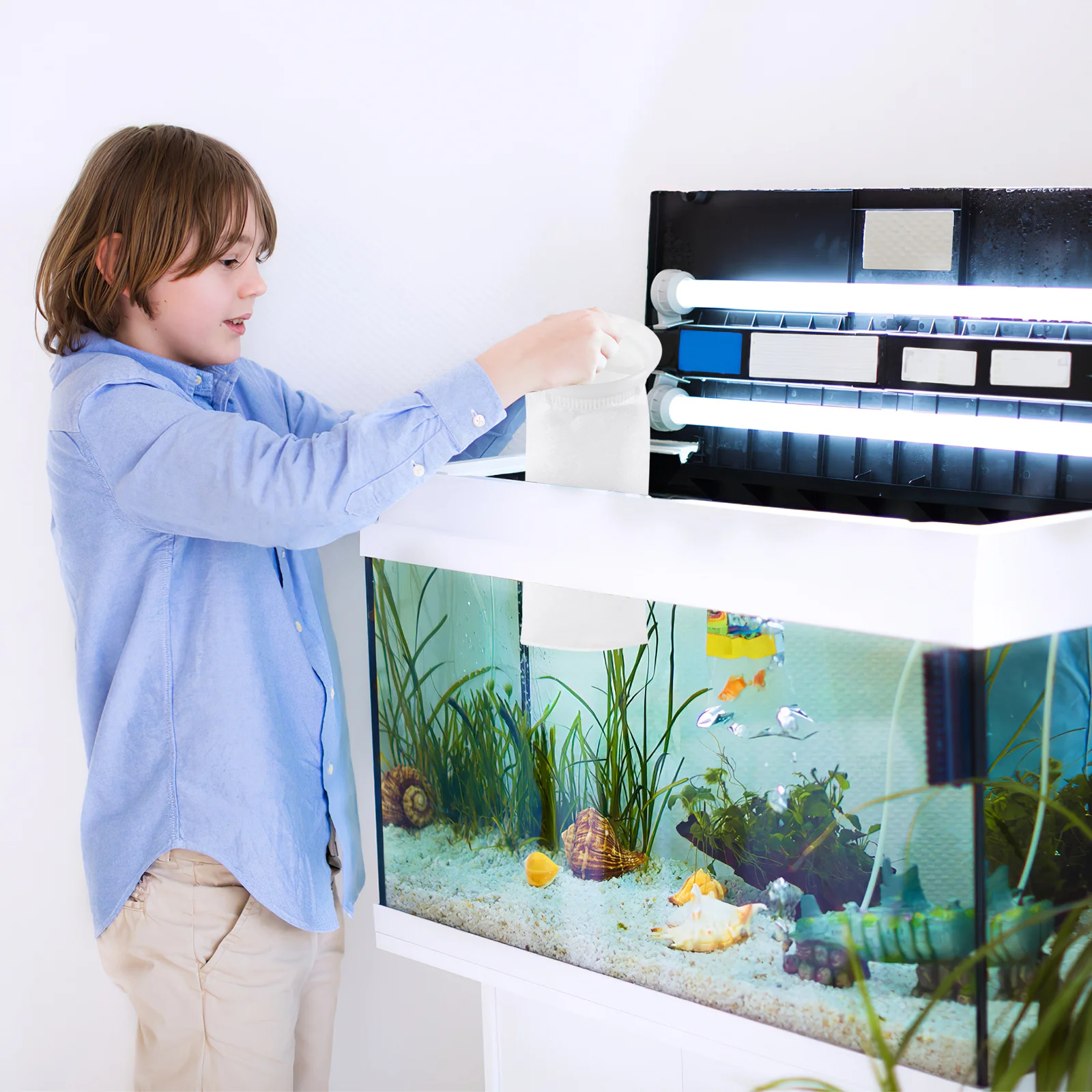 

2Pcs 200Um Aquarium Filter Socks Strong Heavy Duty Stitching Reusable for Fish Tank Waste Particulates Removal