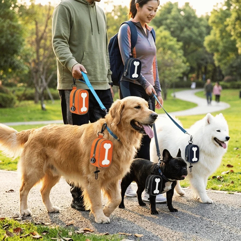 Durable Nylon Dog Poop Bag Dispenser Multi Color Options Compact Size Pet Waste Bag Holder Light Weight Pouch Shaped