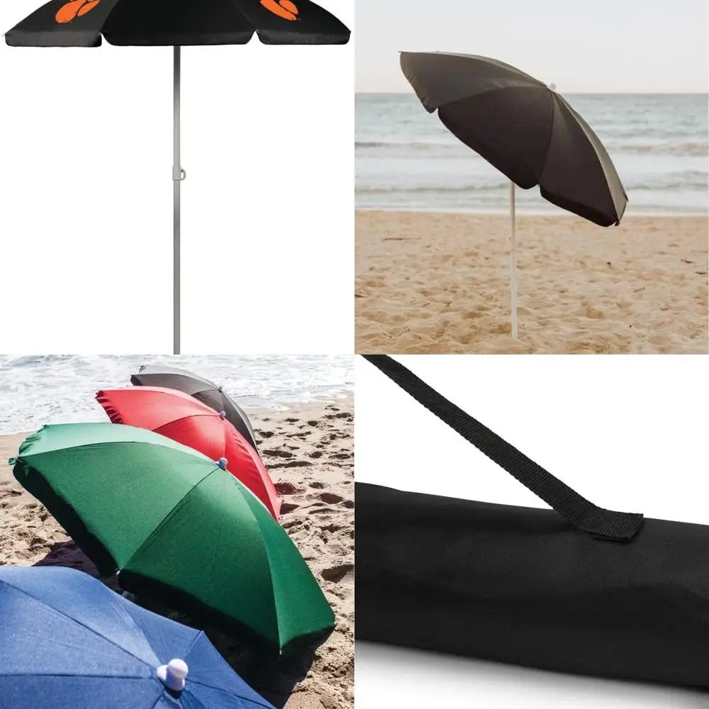 

Clemson Tigers 5.5' Outdoor Patio Sunshade Umbrella - Compact Beach Umbrella for Shade