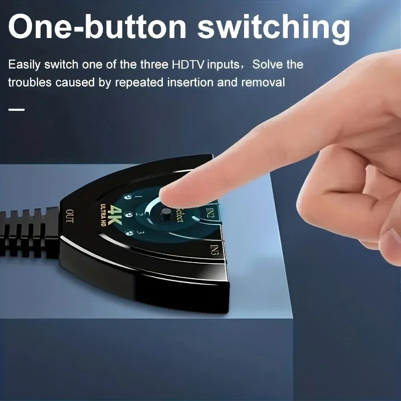 4K*2K 3 Port HDTV-compatible Switch 4K 3D VIdeo Switcher KVM Splitter 3 Input 1 Output Port Hub for Xbox PS4 DVD PC Laptop TV image 3