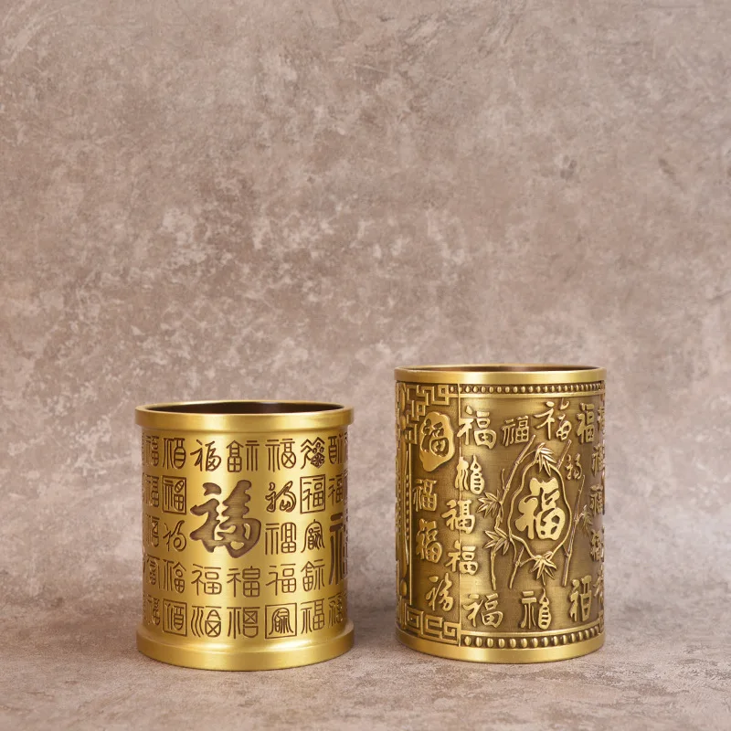 

Brass Copper Calligraphy Materials Desk Baifu Pen Holder Decoration Ornaments
