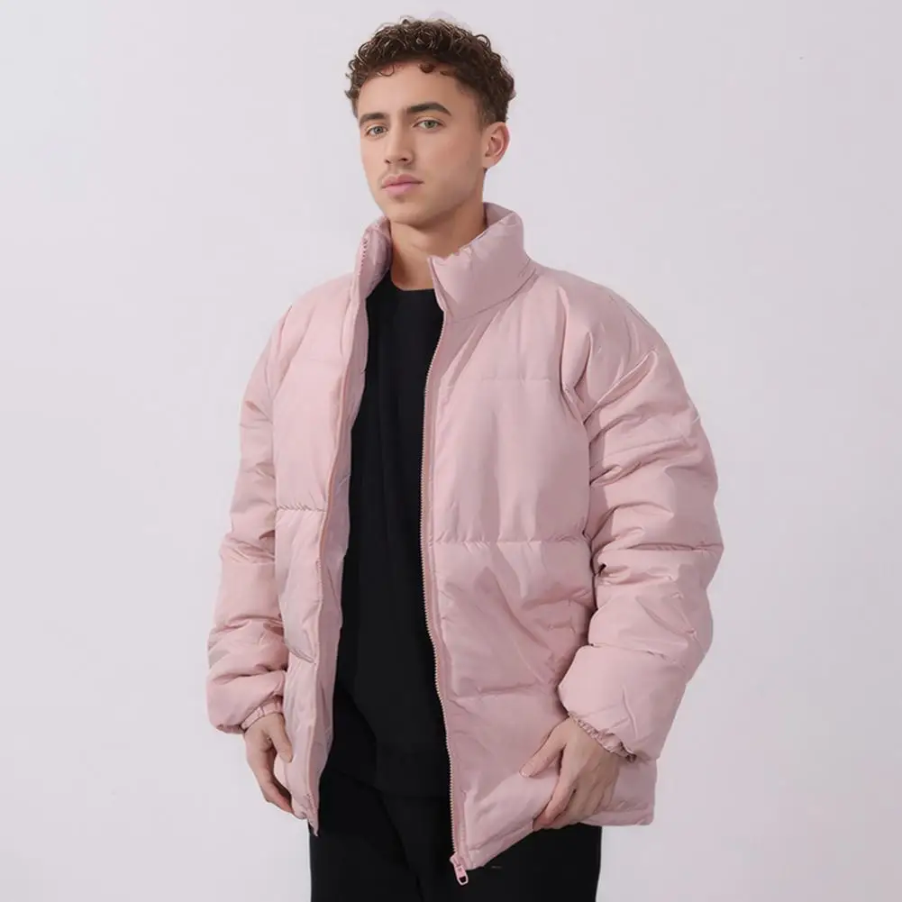 Coat Jacket Men's Winter Cotton Down Coat with Stand Collar Pockets Thickened Warm Outerwear for Cold Weather Winter Coat