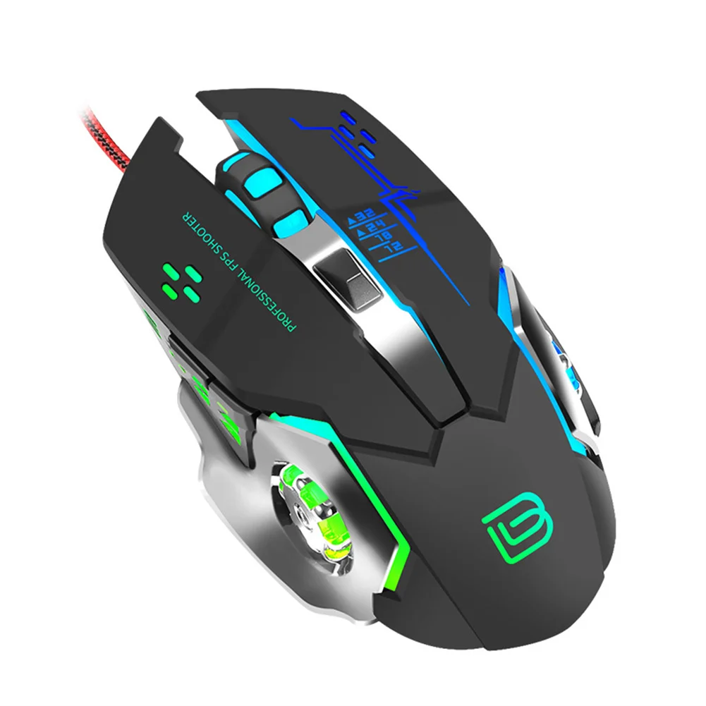 

G8 Wired Gaming Mouse Ergonomic Gamer Optical Mouse Computer Mice With 7 Color Backlit 3 Adjustable DPI 6 Programmable Buttons