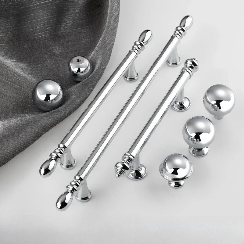 Solid Brass Handles for Simple Wardrobe and Cabinet Doors in Nordic Style - Chrome and Copper Pulls for Elegant Drawers