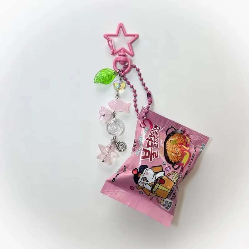 Llaveros ramen Buldak de moda hechos a mano Estética