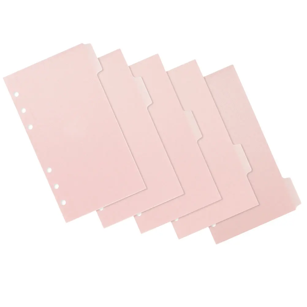 

1 set Binder Pockets 6-Holes Plastic Folder For Document Filing Storage Reusable Pouches Office Supplies Organizer Loose Leaf