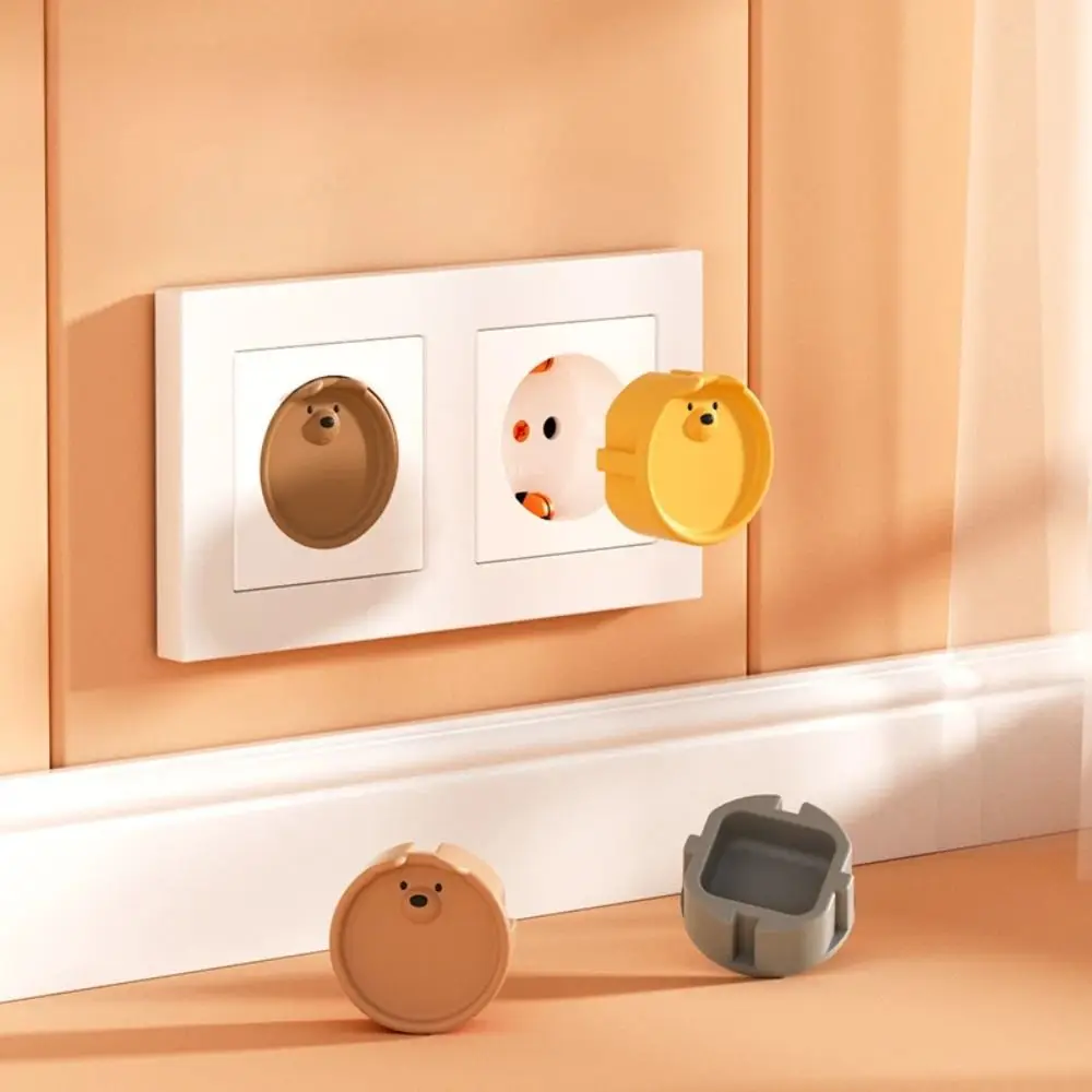 

Защитная крышка для розетки с медведем, защитная крышка европейского стандарта, пылезащитная крышка, силиконовая крышка для электрической розетки для детей