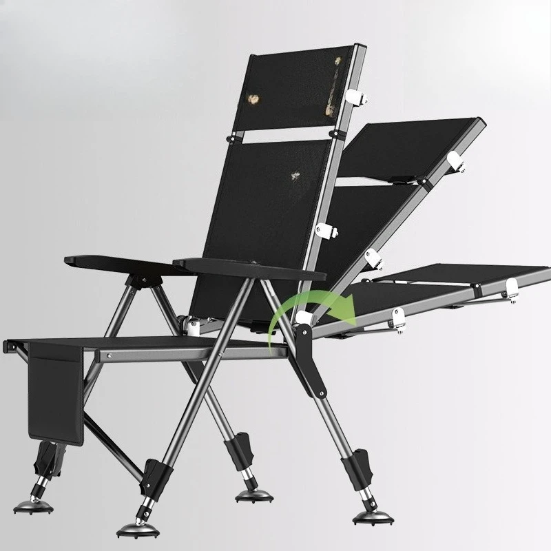 

European fishing chair fully gathered new folding convenient fishing chair multi-functional all-terrain raft fishing stool black
