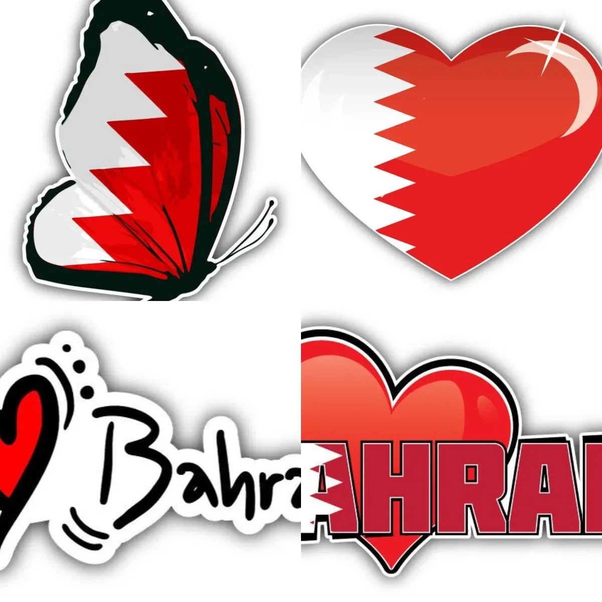 

Bahrain Flag heart-shaped Butterfly Car Bumper Sticker Tuning Campers Auto Scratch Cover Decal