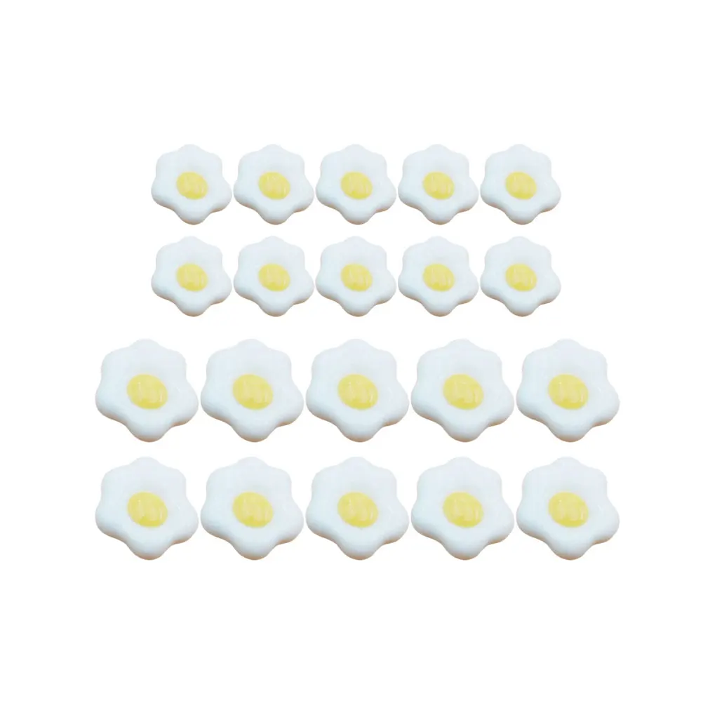 

20pcs Accessories Simulated Poached Egg DIY Phone Simulated Poached Material Jewelry Parts Decorations Gifts