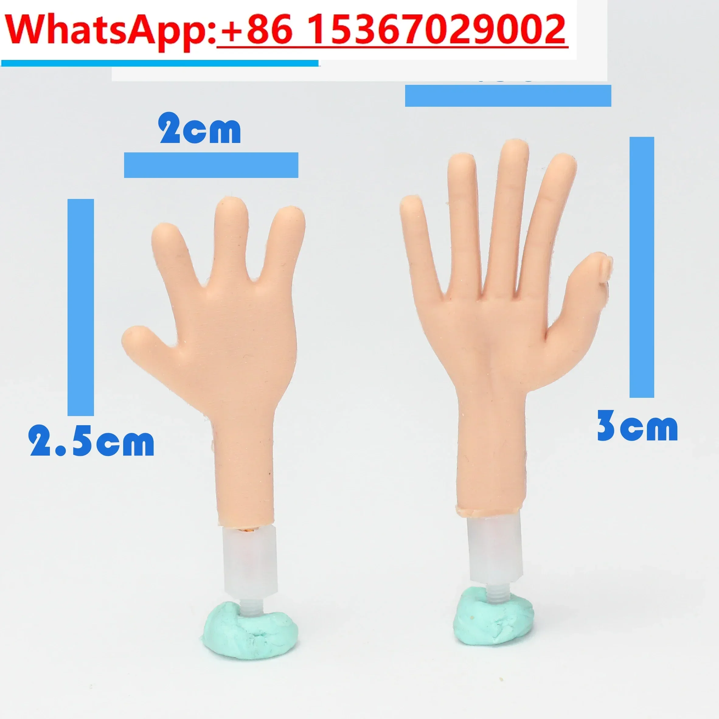 

1 pair of Silicone hands with aluminum wire inside for free movement for stop motion puppet