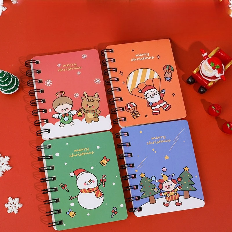 Mini-Spiralblock, verdickt, klein, tragbar, Taschenformat, Geschenk, Weihnachten, Kawaii-Notizblock, Schüler, kreativ, Büro, Schulbedarf