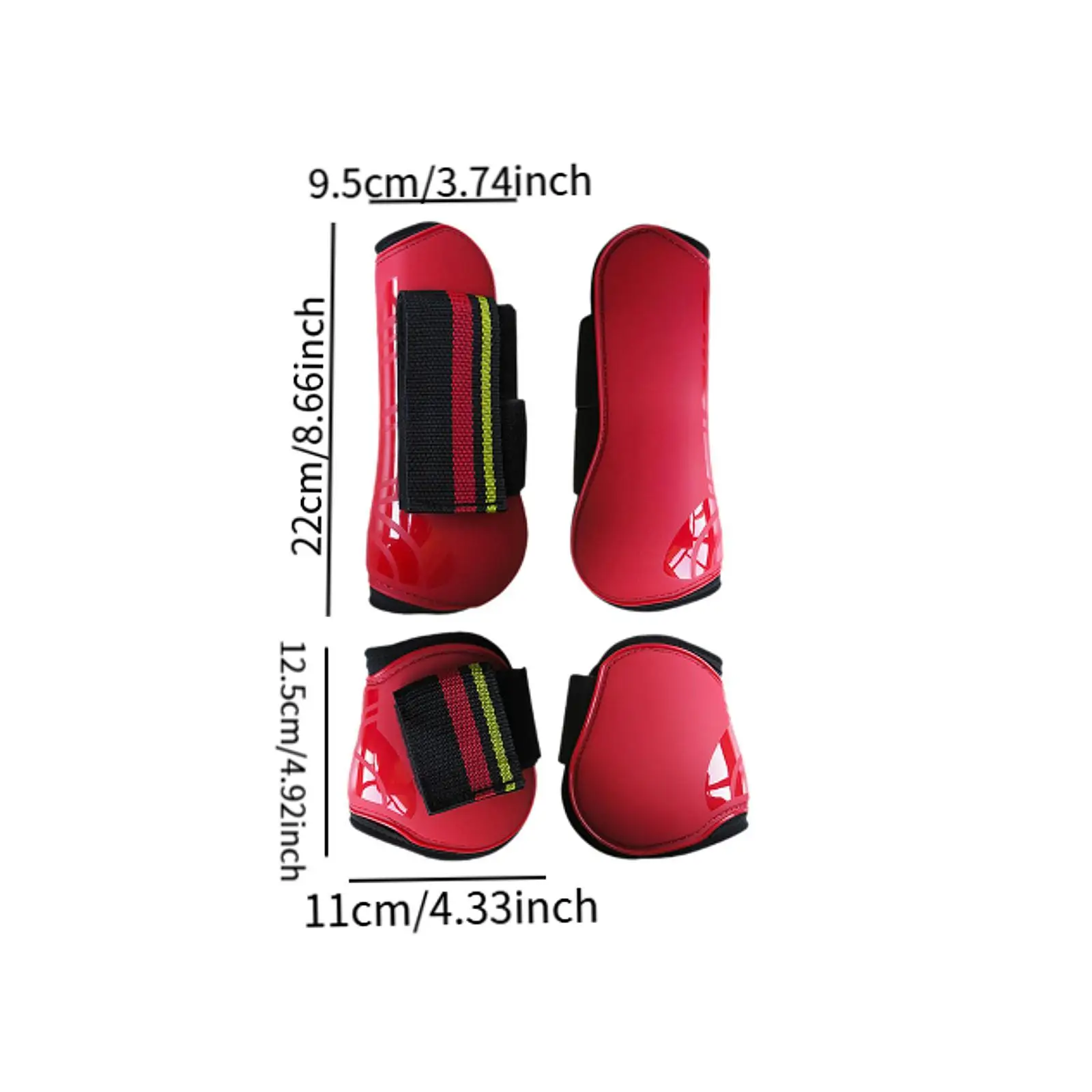 PU Tendon Boots for Horses Front and Hind Leg Protection Thick Lining Easy Cleaning for Daily Training