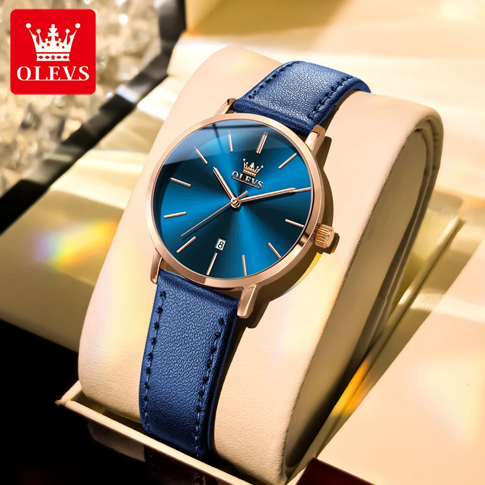 

OLEVS Лидер продаж, женские часы, минималистичные модные ультратонкие водонепроницаемые кварцевые наручные часы 6,5 мм, оригинальные брендовые часы для женщин 5869