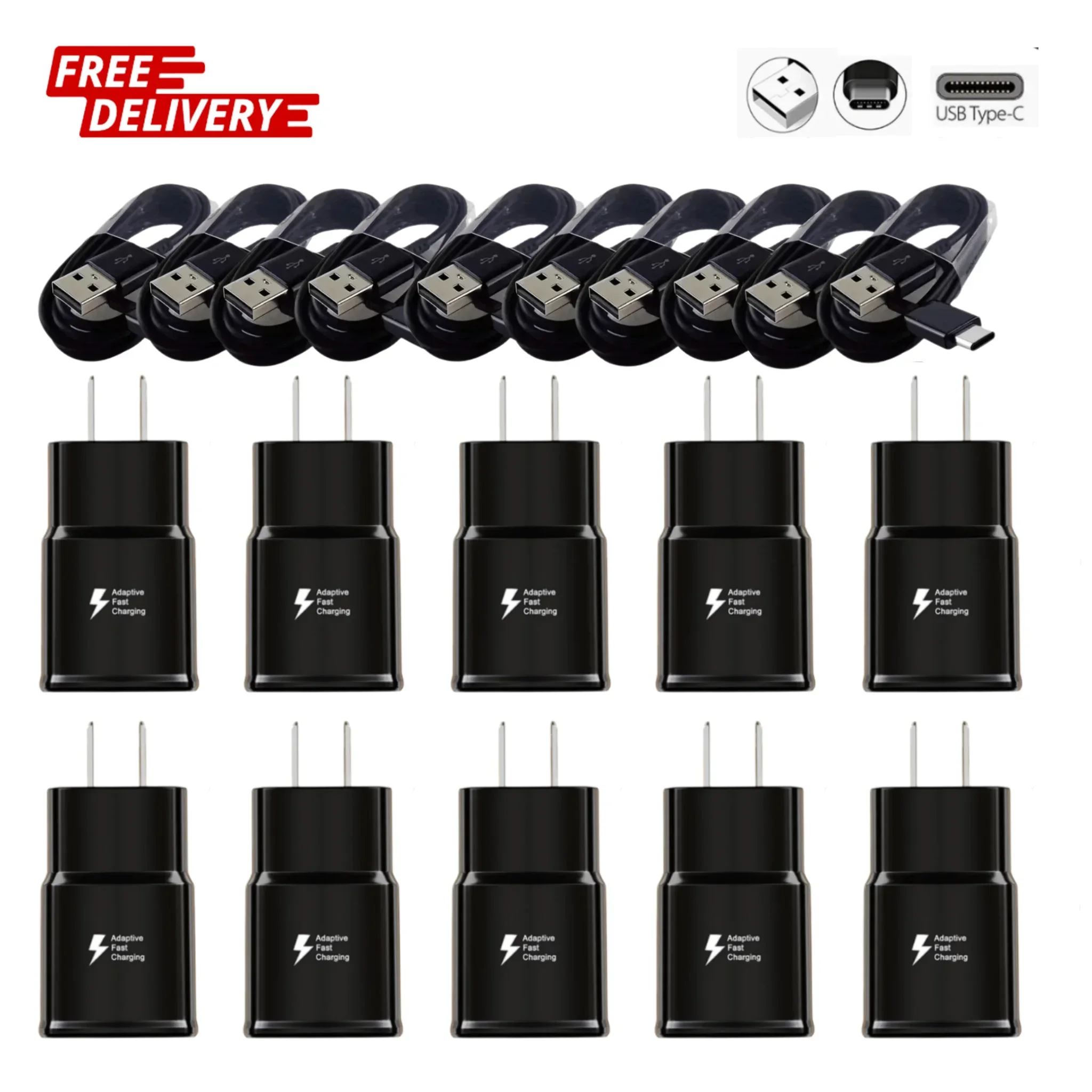 

10set Local warehouse is super fast 10-Pack FastChargePro USB Wall Charger, 10-20W AC Power Adapter with US Plug