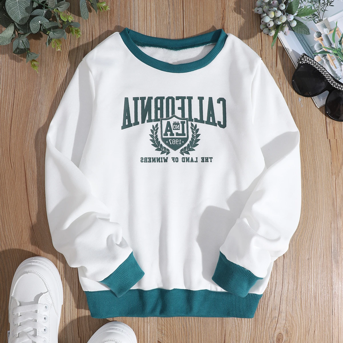 Kids Boys Clothes Autumn Long Sleeve Children Girls Top Contrast Letter Printing Casual Cotton Girls Clothing 8 9 10 11 12 Years