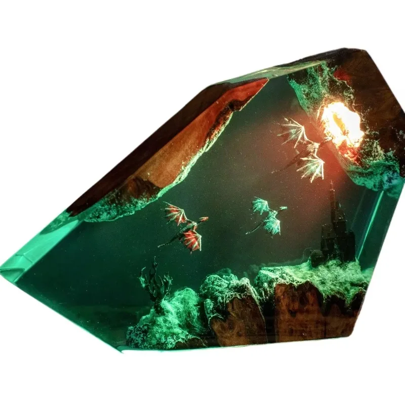 Magic Resin Dragon Night Light - 3D Luminous Dragon Light to Create a Unique