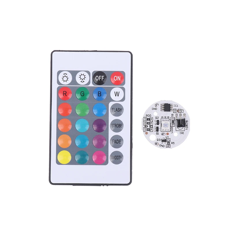 Tablero de luz RGB de Color, fuente de luz LED redonda, interruptor de bajo voltaje DC 5V, Control remoto para Base de adorno, LED DIY