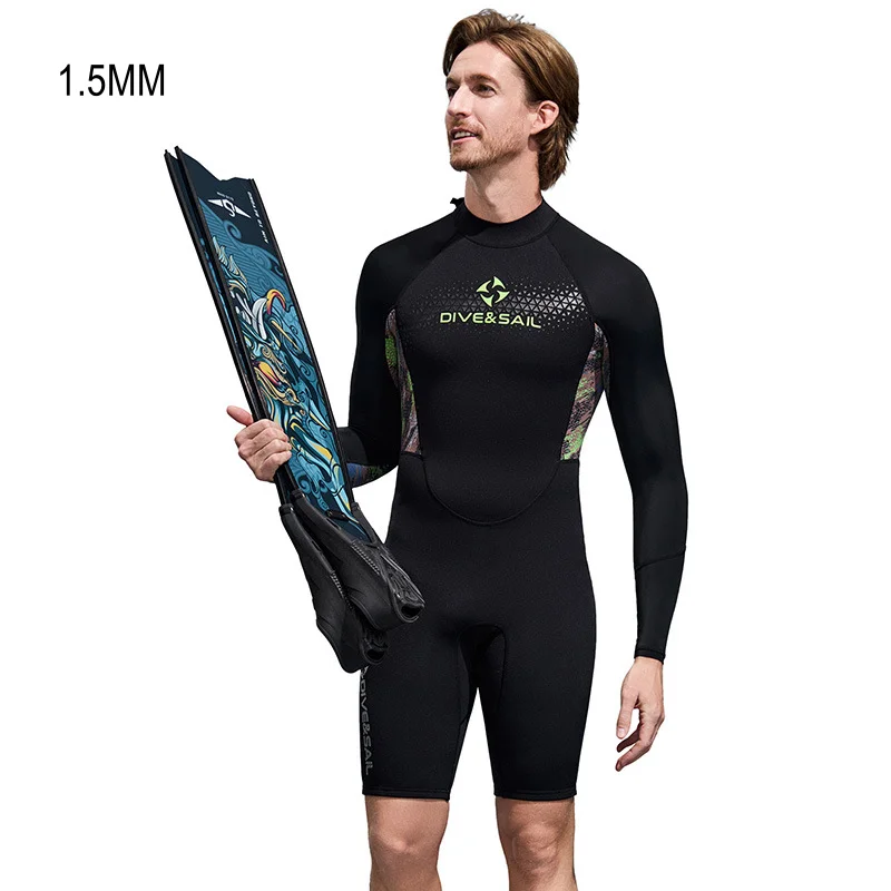

1.5MM Men Women Scuba Keep Warm Kayaking Spearfishing Swim Diving Suit Long Sleeve Neoprene Snorkeling Beach Drifting WetSuit