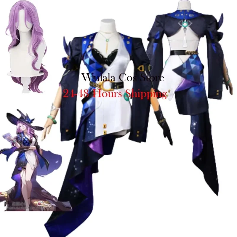 Disfraz de Cosplay de Jade Honkai Star Rail, uniforme de juego de rol, vestido Sexy, sombrero, accesorios, disfraz de Carnaval de Halloween para mujeres y niñas