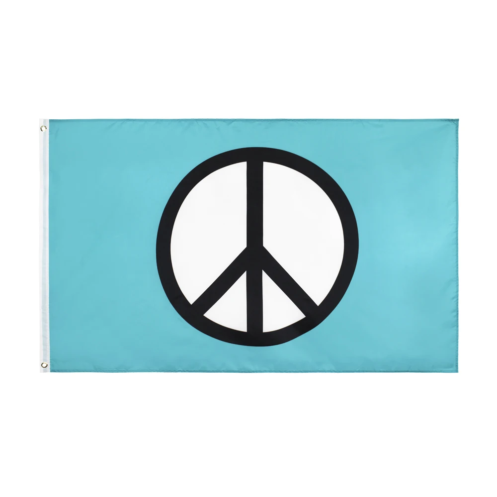 3 x 5 Peace Symbol Flag - Bright UV Resistant Polyester World Peace Flags with Brass Grommets 3x5