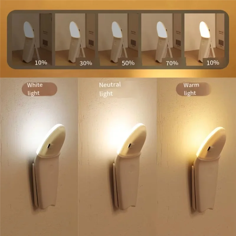 

WORTHOWN-3-Color LED Night Light Wall-Mounted Lamp Withtouch Switch Forreading Andbedside Use