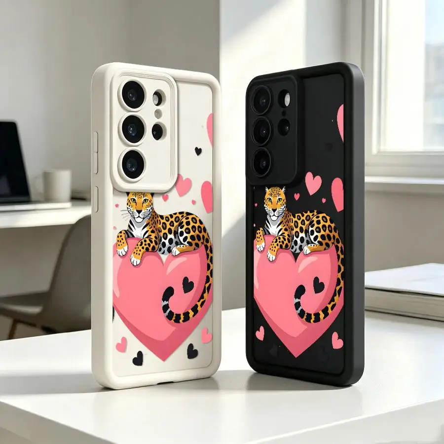 Cartoon Leopard Phone Cover Case for Samsung Galaxy S26 Note 20 Ultra S24 ultra S21 S22 Plus S23 S25 S20 FE