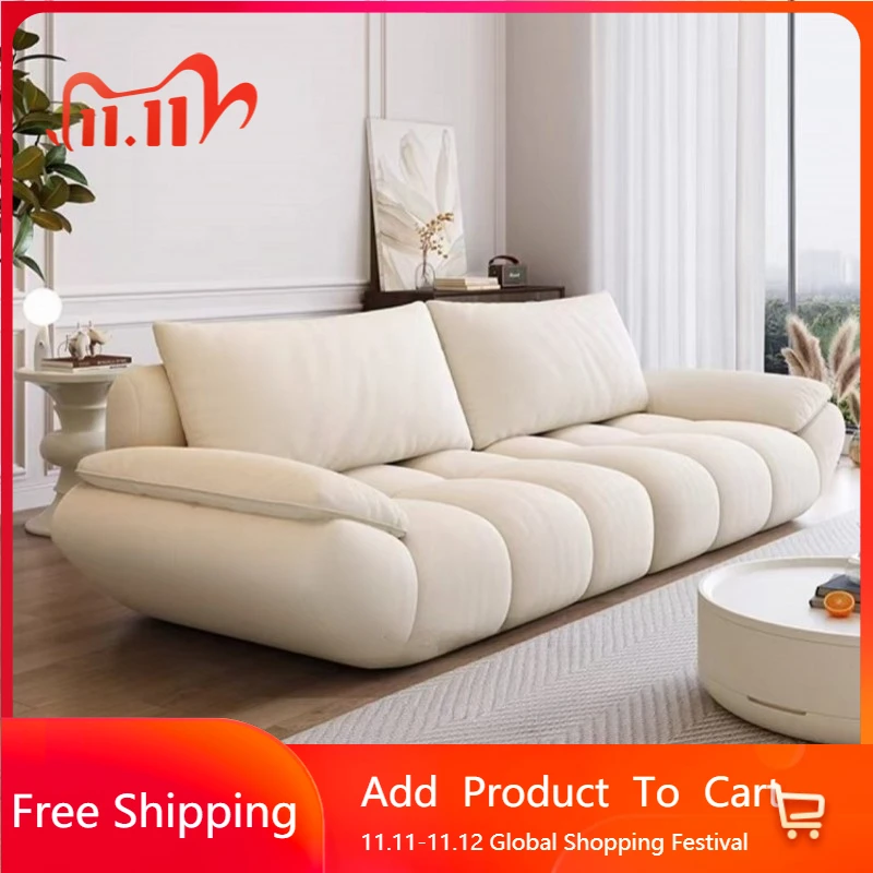 

Кремовый диван с откидной спинкой, винтажные пуфы, европейские легкие роскошные диваны для гостиной, дизайнерская мебель Muebles, домашняя мебель