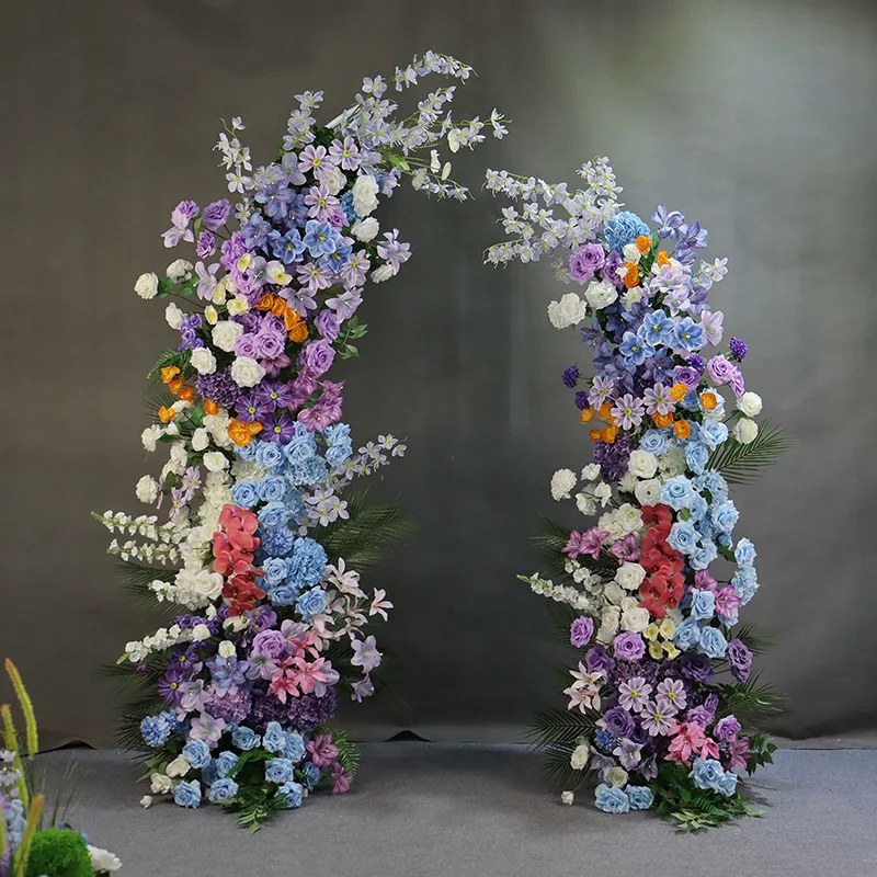 Wedding Purple Finished Monet Horn Arch Dopamine Simulation Flower Stage Landscaping Window Beautiful Chen Floral Arrangement