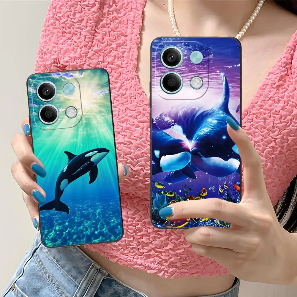 

Чехол для мобильного телефона Orcas Whale для Xiaomi Redmi Note 14 13 12 11 S Pro Plus 4G 5G с цветным принтом, защитный чехол, роскошный красивый