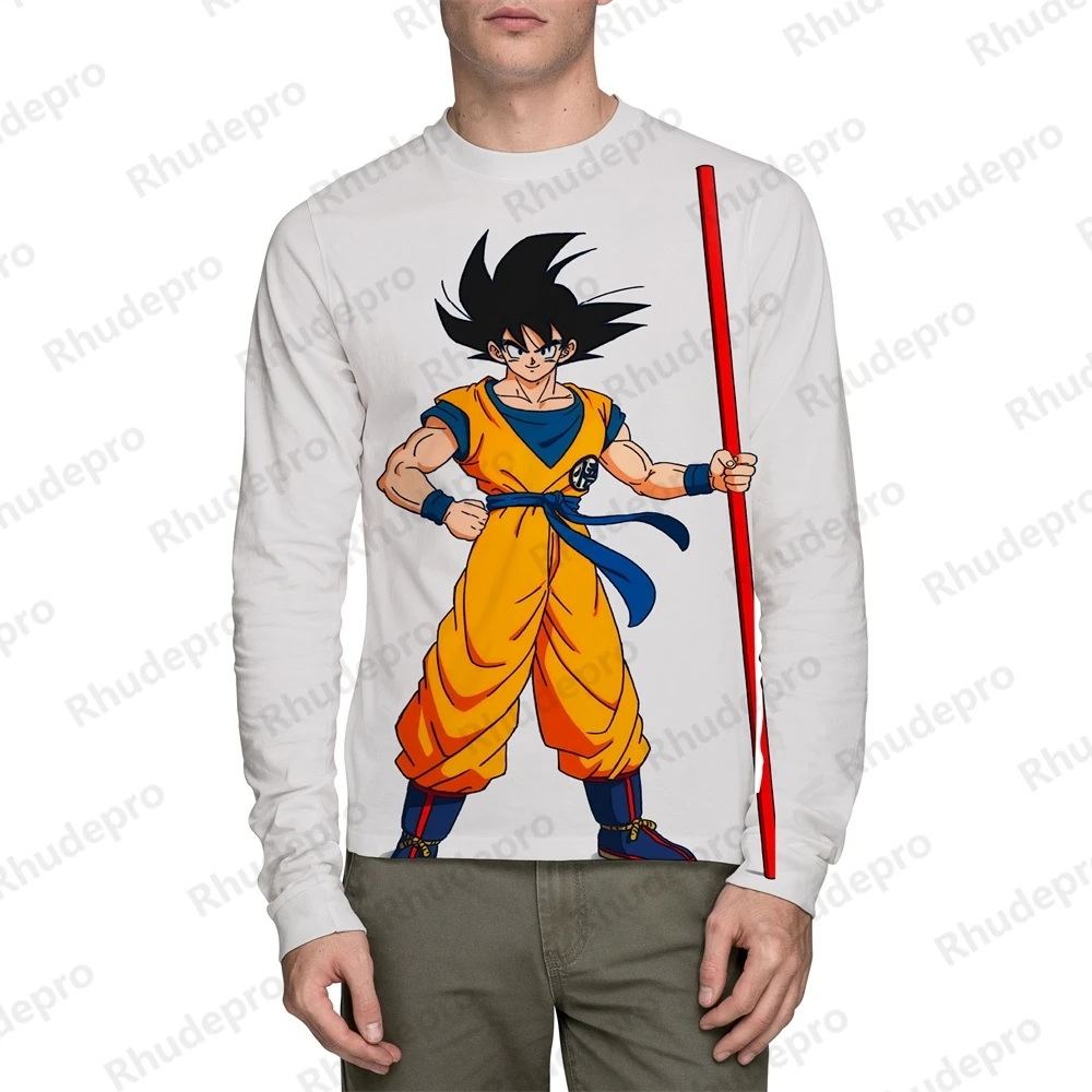 

Men Clothing Streetwear Dragon Ball Goku Anime Men's T-Shirt Long Sleeve Boy Tops Trend Super Saiya Shirts Oversized Y2k 2024