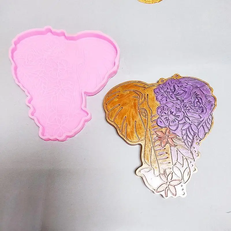 Lovely Elephant Silicone Mold Decorative Rolling Tray Resin Mold DIY Craft Tool