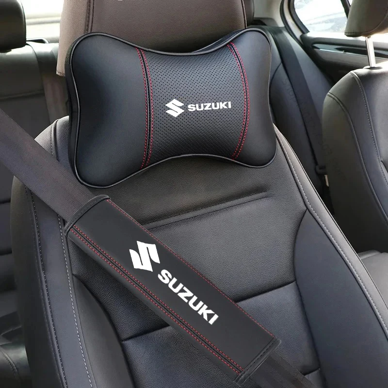 Car Headrest Restraint Neck Pillow Seat Belt Shoulder Pad For Suzuki SX4 SWIFT Alto Liane Grand Swift Vitara Baleno Jimny S-Cros