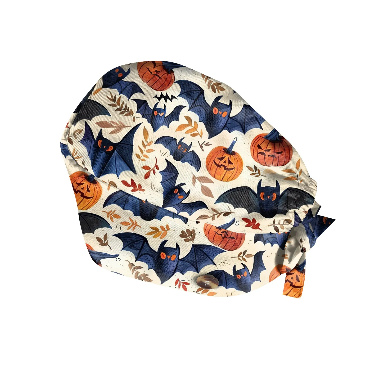 Casquettes de gommage imprimés d'halloween, casquette de nettoyage de beauté, douce et confortable, de haute qualité, toilettage pour animaux de compagnie, accessoires de travail pour soins infirmiers