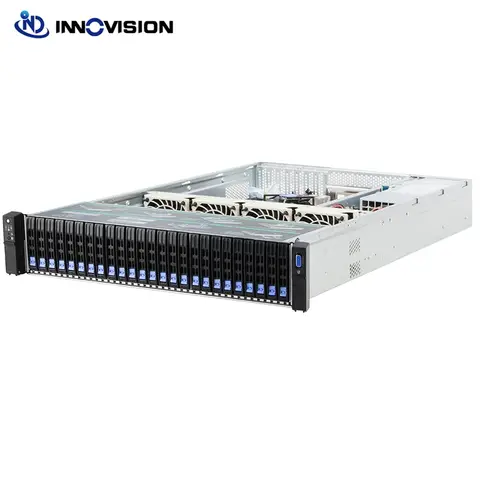 고성능 NVME U.2 SAS SATA 2U 랙 마운트 서버 케이스, 공장 맞춤형 사용 가능, 24 세트