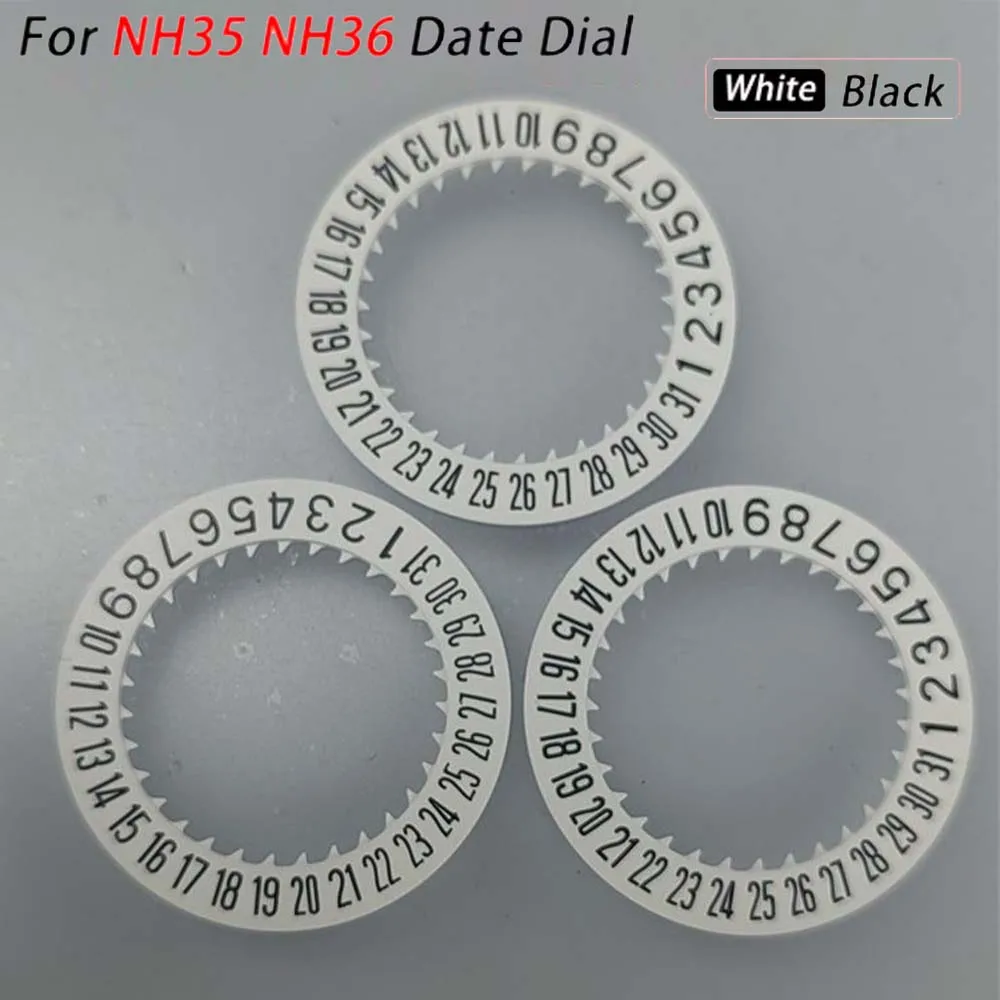 

НОВЫЙ циферблат даты NH35 NH36 подходит для механизма NH35 NH36 NH34 SKX007 SKX009, белый, черный, автоматический механический циферблат Movt Day Date Wheel