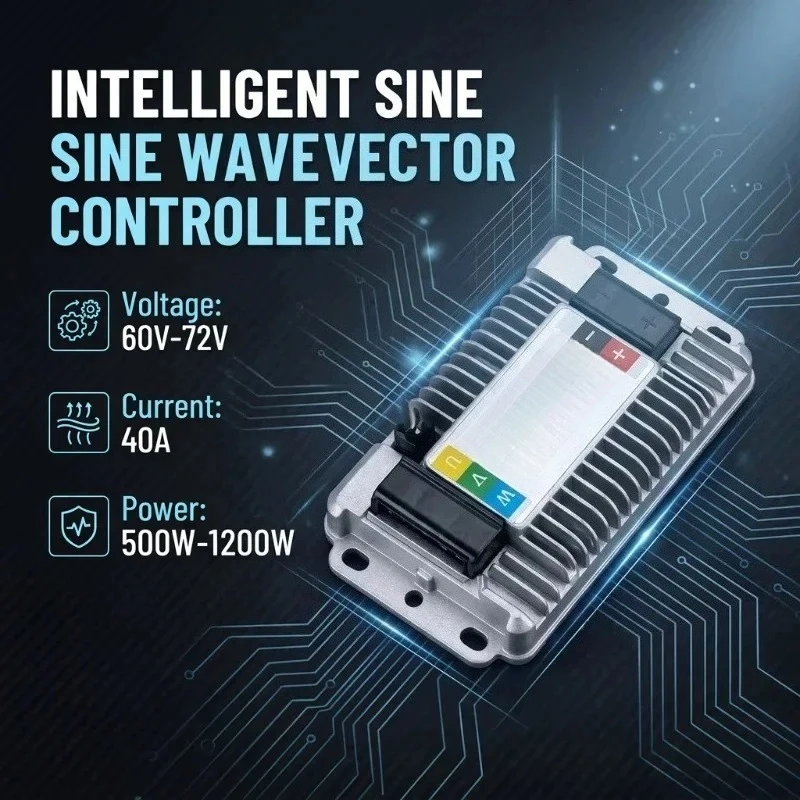 60V-72V 40A 500W-1200W Sine Wave Intelligent The Third Mock Examination Controller Brushless Motor Electric Vehicle Controller
