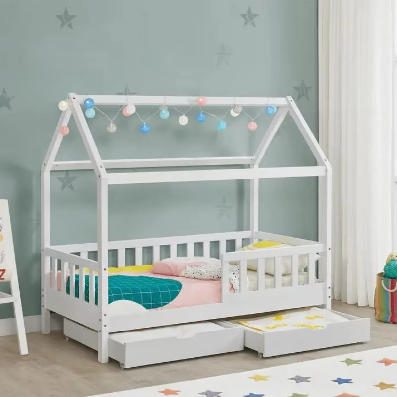 for Mid-century Vintage Solid Wood Crib Montessori Modern Bedroom School Playhouse